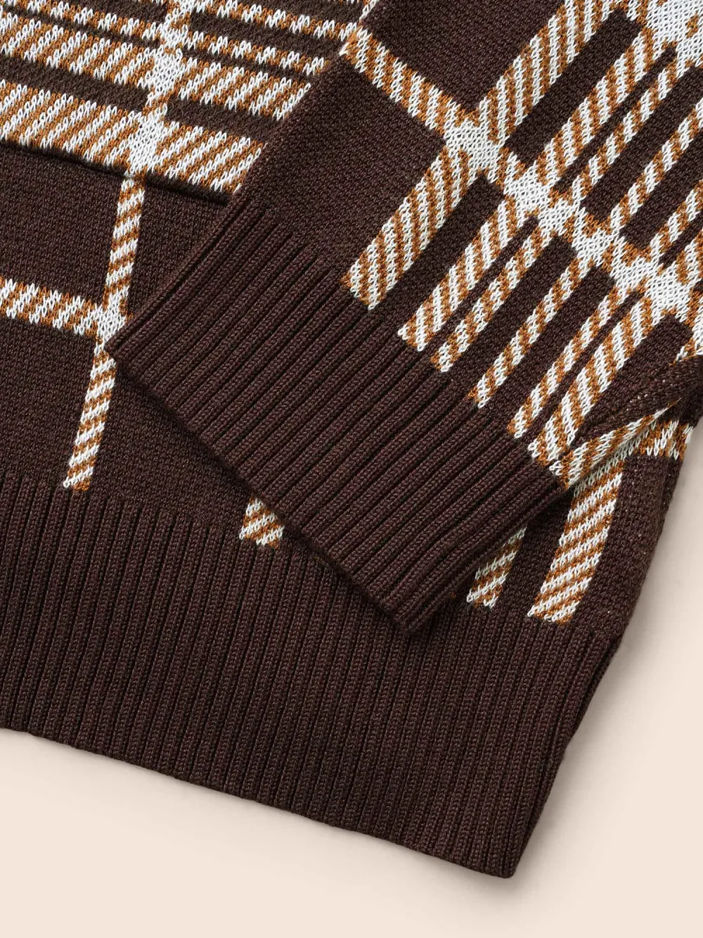 Plaid Open Front Patch Pocket Cardigan