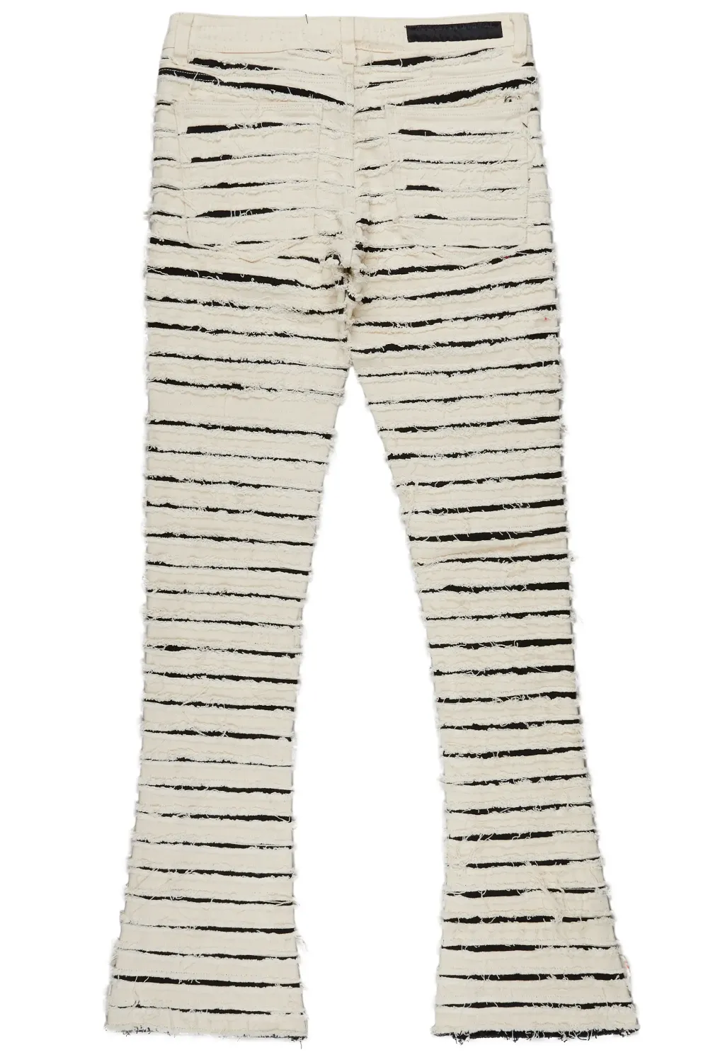 Naman Beige Painter Stacked Flare Jean