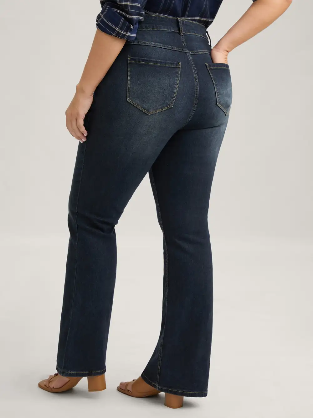 Bootcut Very Stretchy Mid Rise Medium Wash Sculpt Waist Jeans