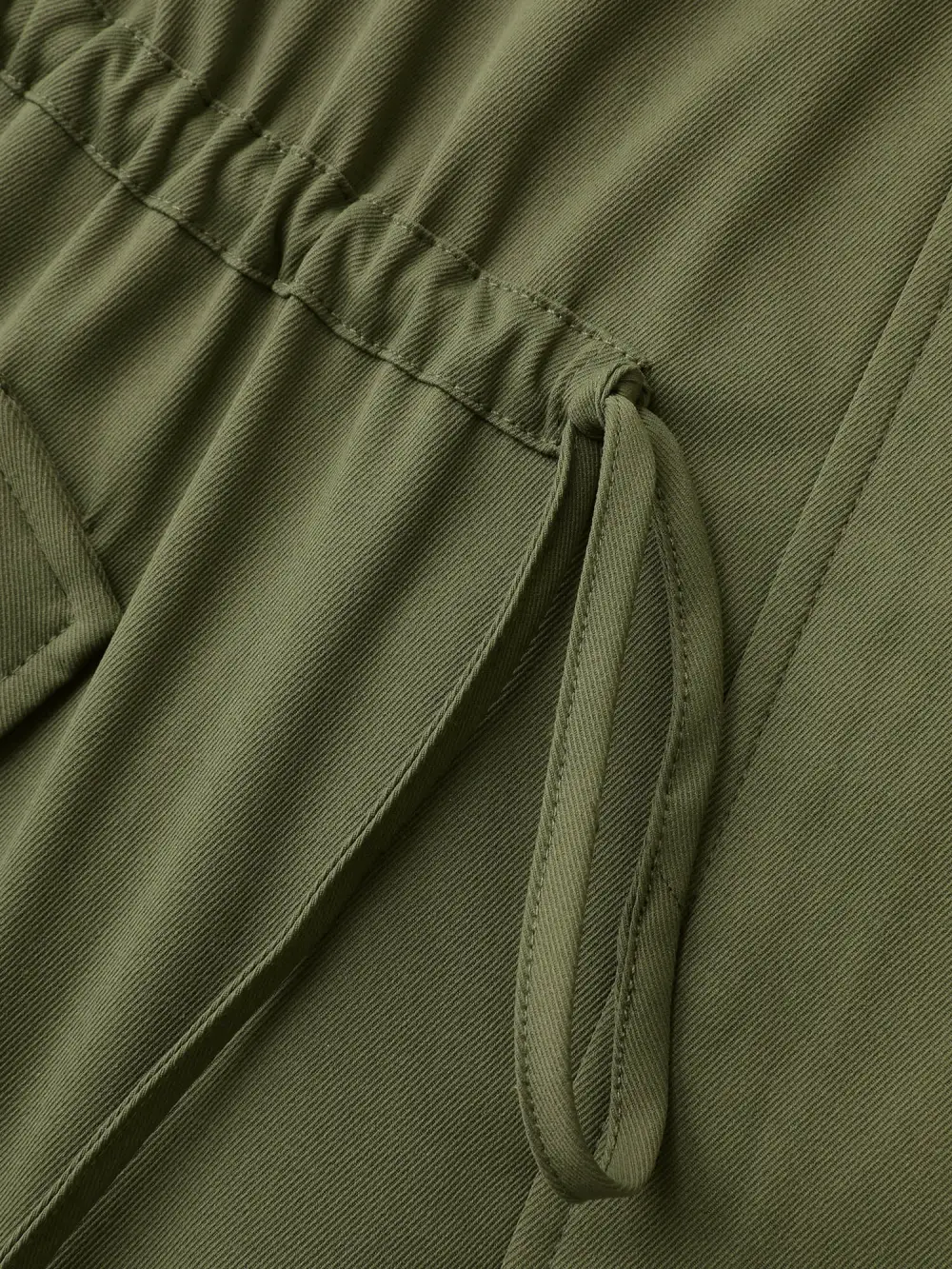 Parka Hooded Adjustable Waist Drawstring Jacket