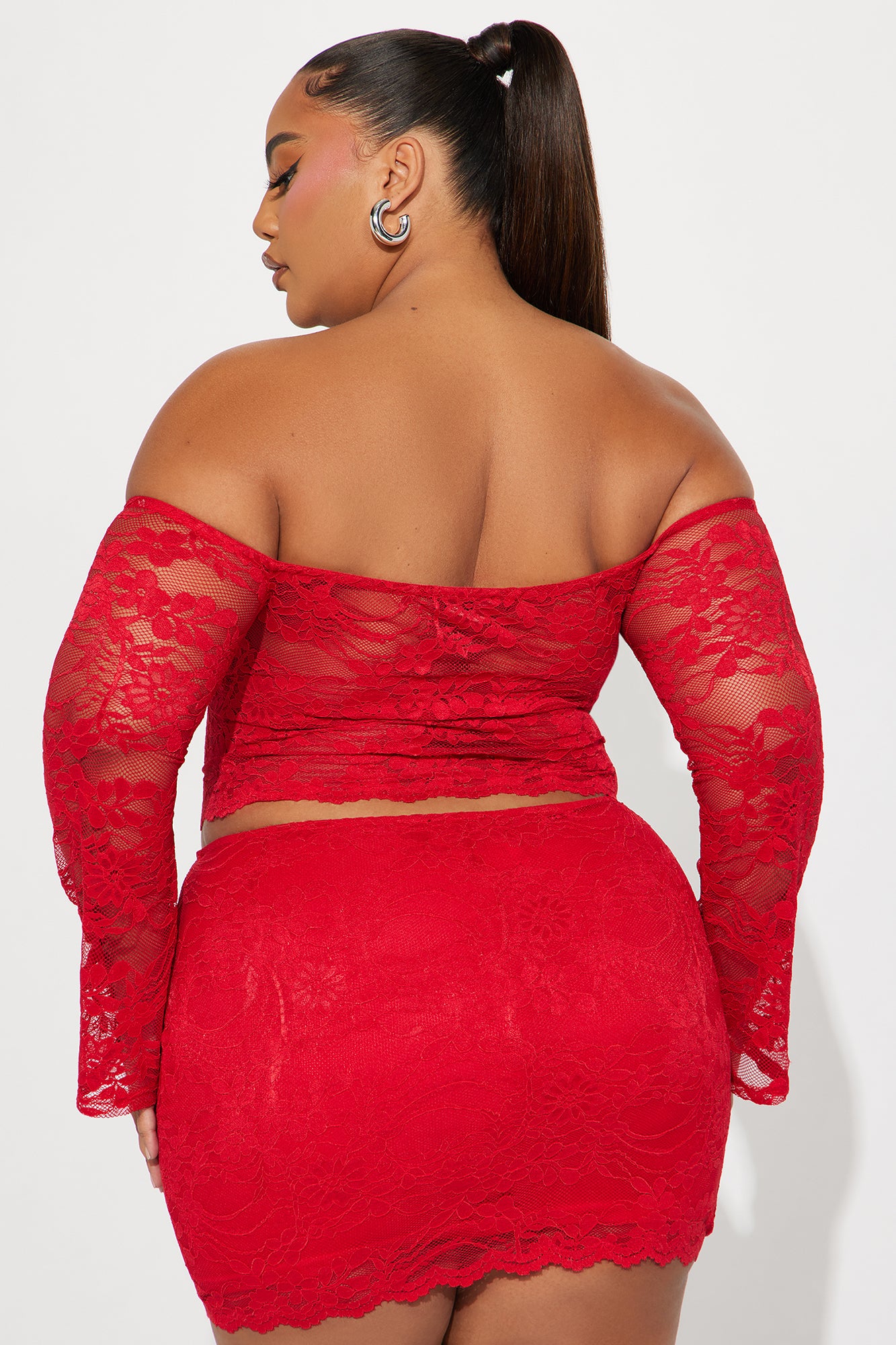 Sweet Fantasy Lace Skirt Set - Red