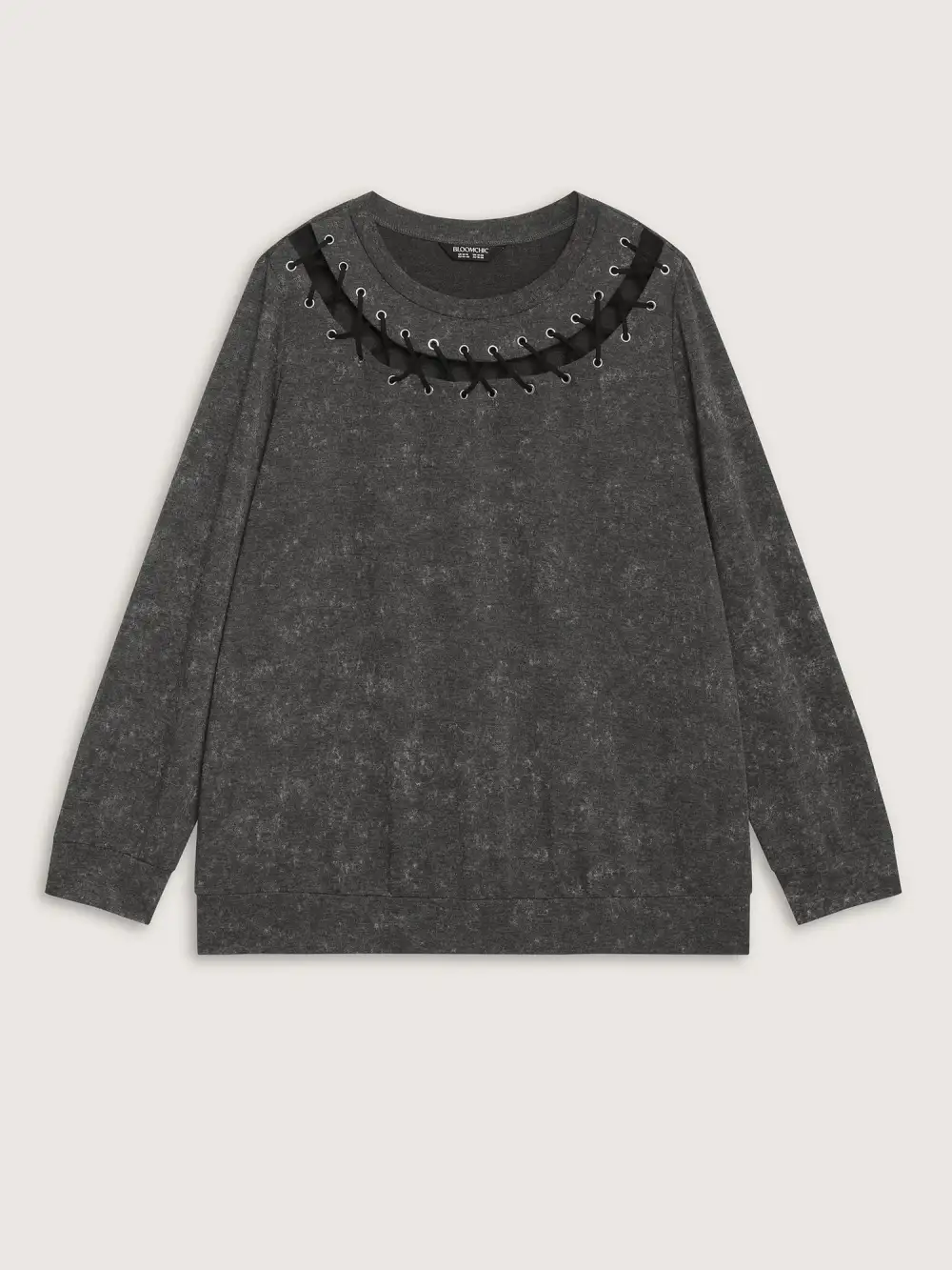 Halloween Cut-Out Neck Snowflake Effect Sweatshirt