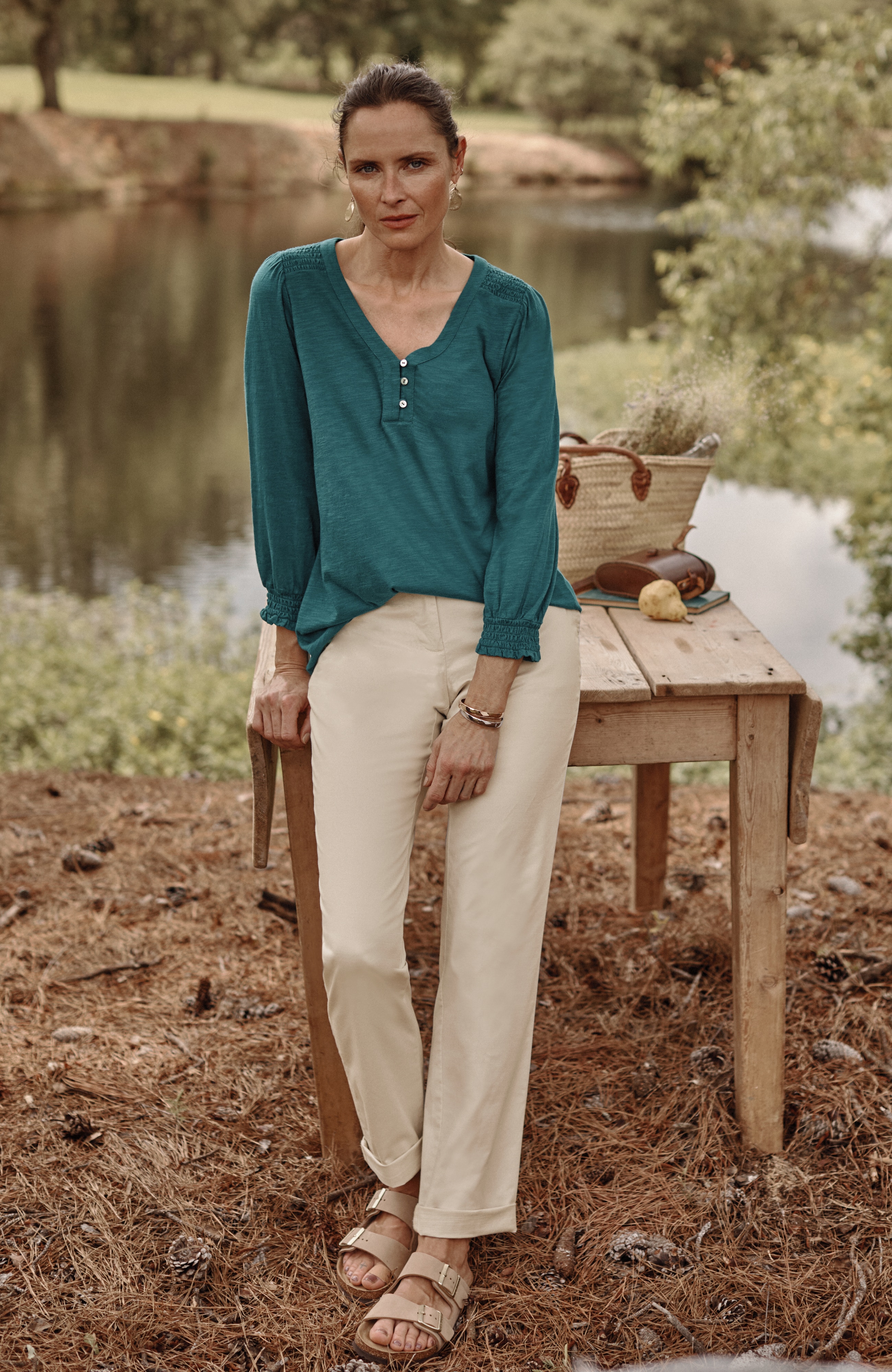 Relaxed Straight-Leg Chino Pants
