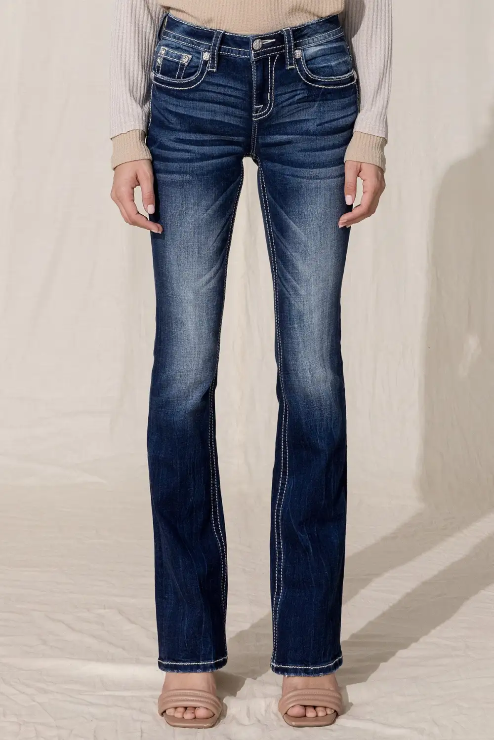 Paisley Block Bootcut Jeans