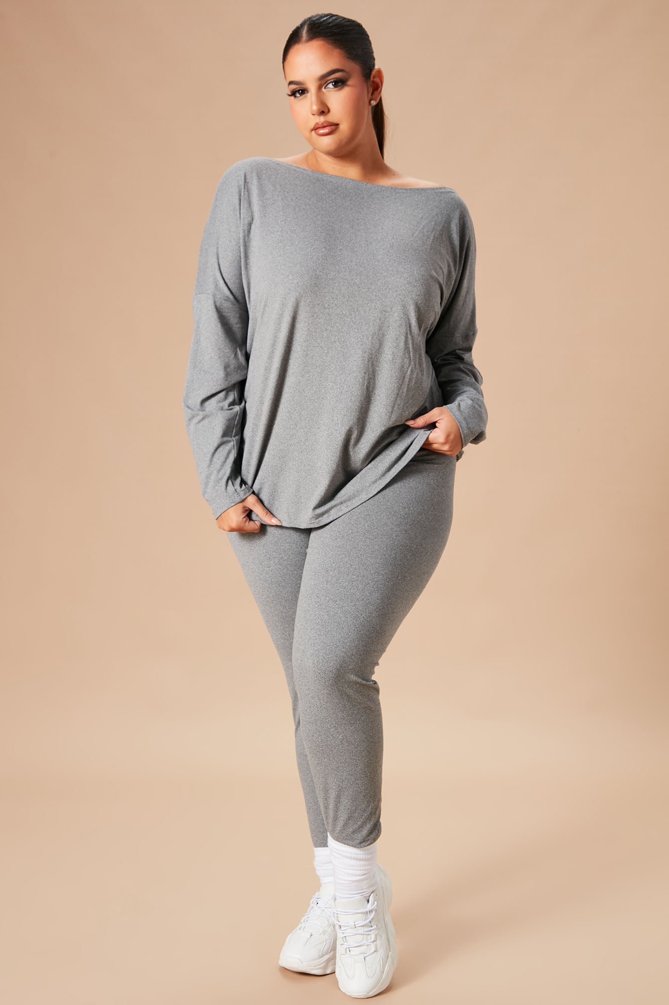 Don't Get This Twisted Pant Set - Heather Grey