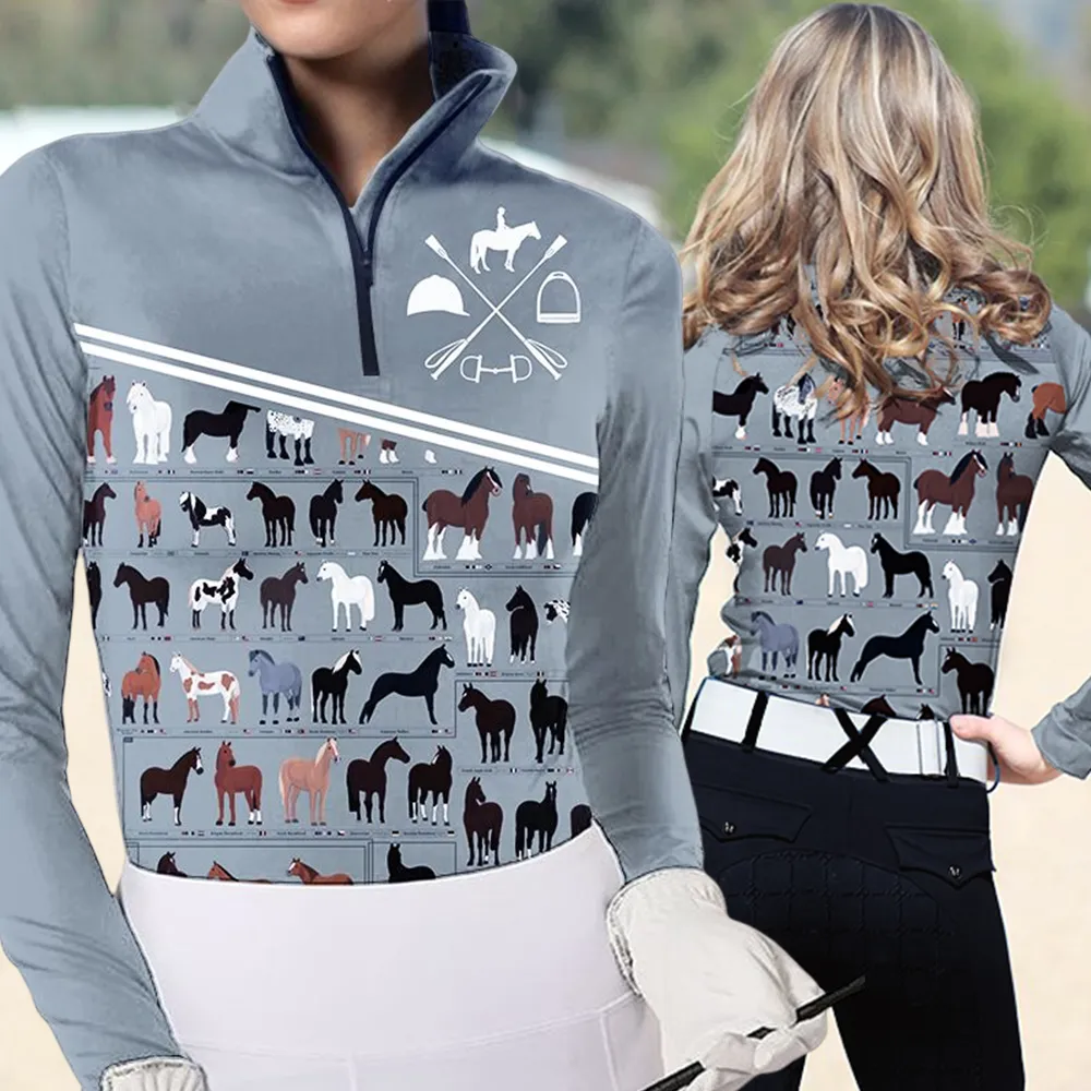 Women's Riding Style Print Long Sleeve Casual Shir