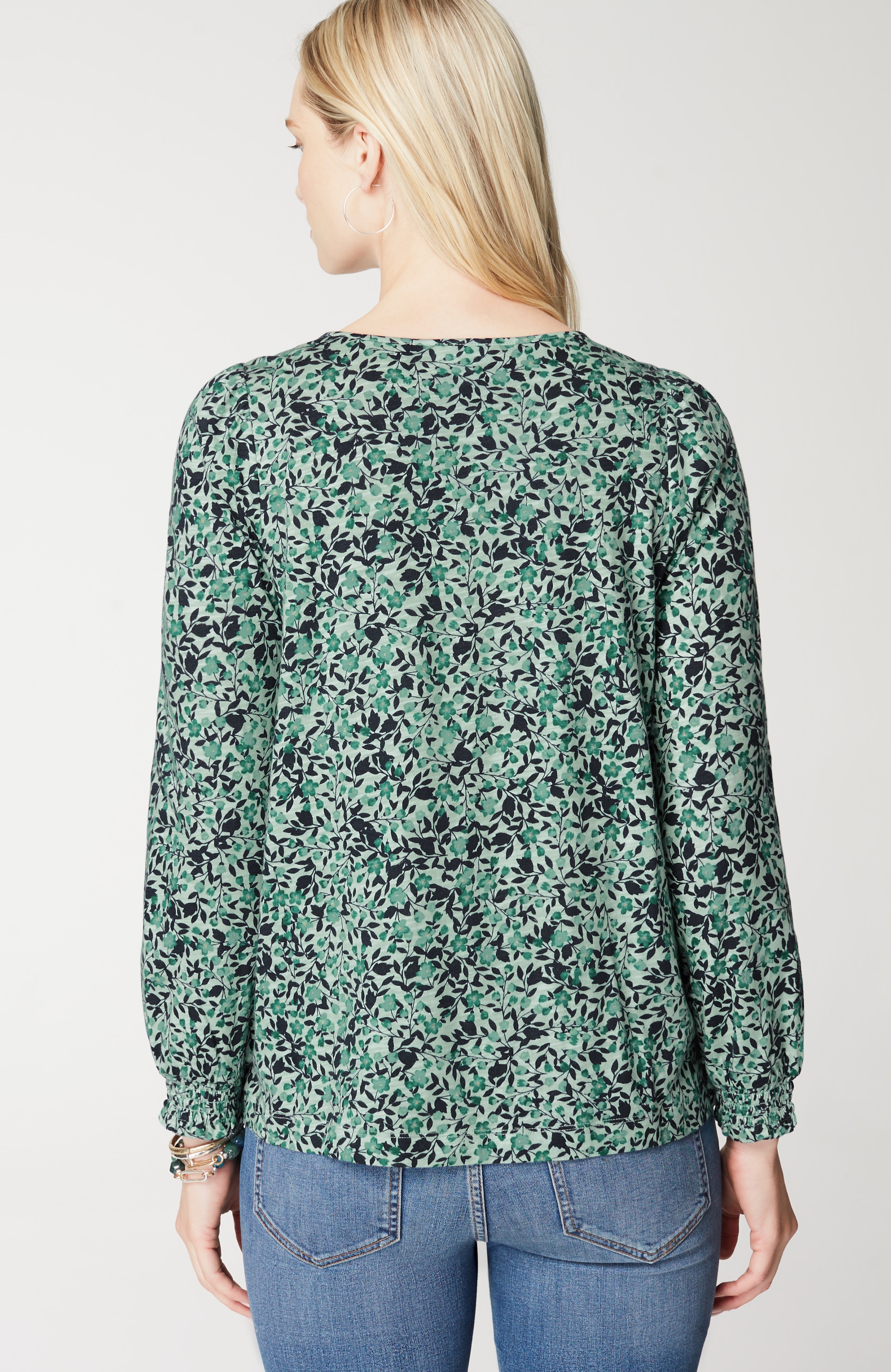 Smocked Floral Top