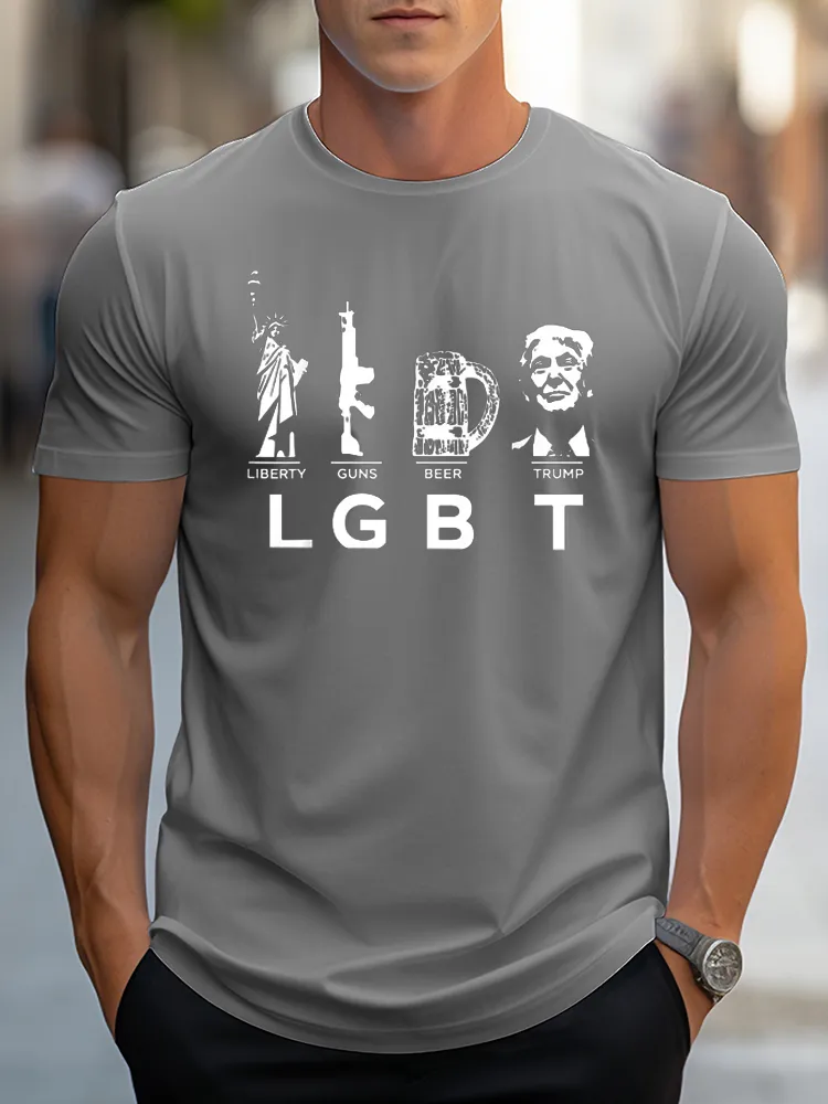 Men'S This Liberty, Guns, Beer Tee Trump LGBT