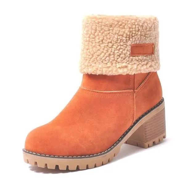 Women Snow Boots Winter Faux Fur Warm, Outdoor Hiking Booties