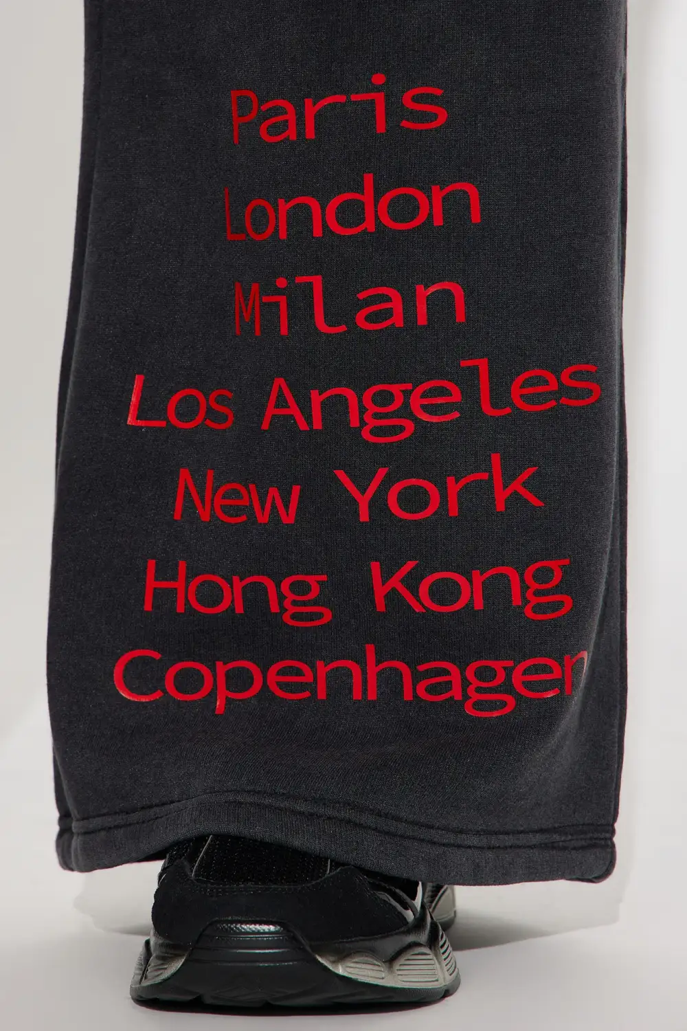 Worldwide Lover Fleece Pant Set - Black Wash