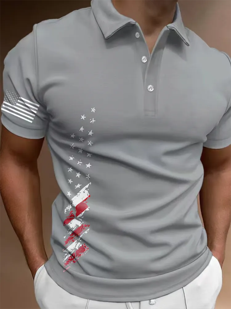 Men'S Shirt With National Flag Print POLO Shirt