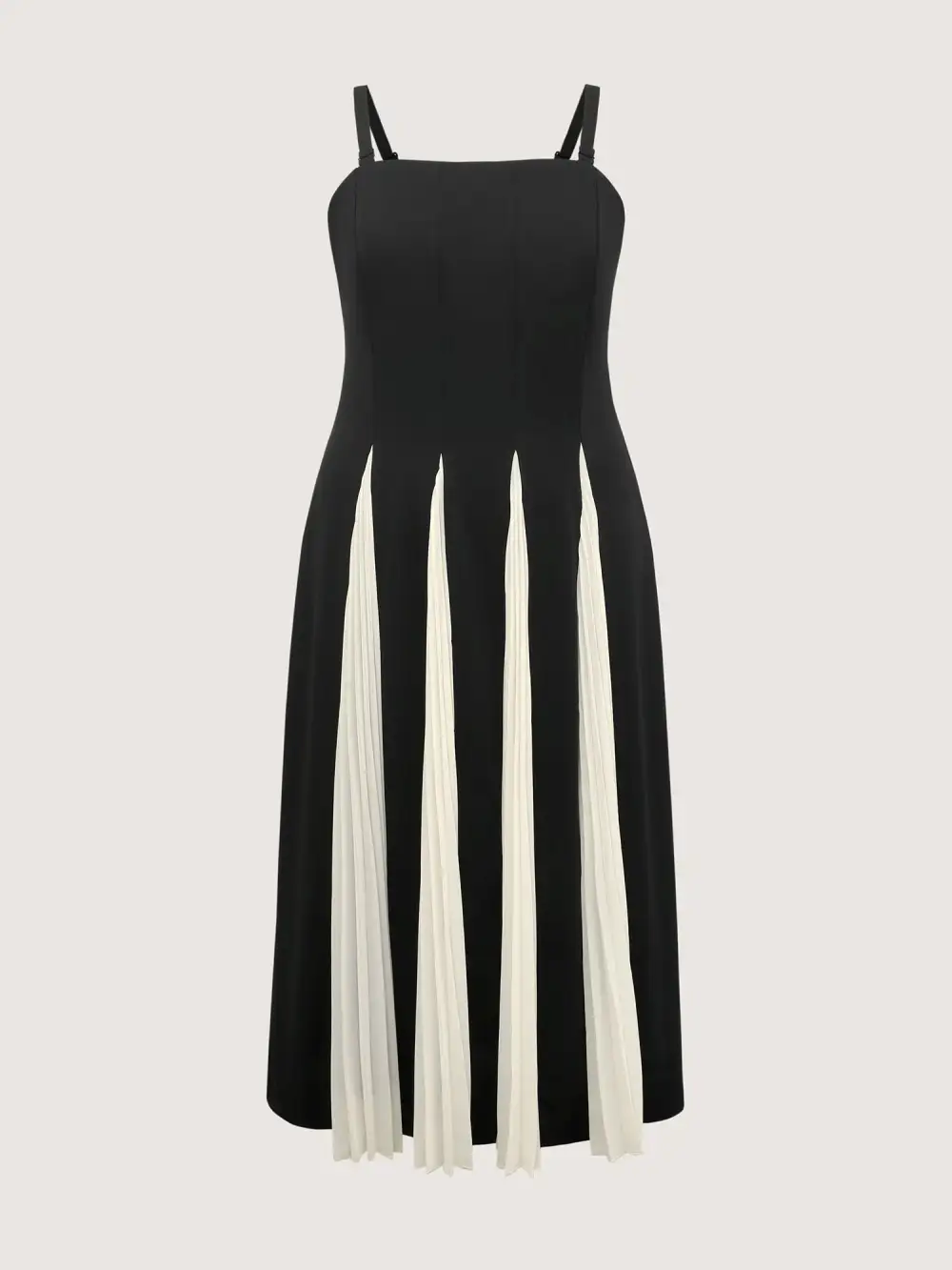 Stripes Color Contrast Detachable Straps Maxi Dress