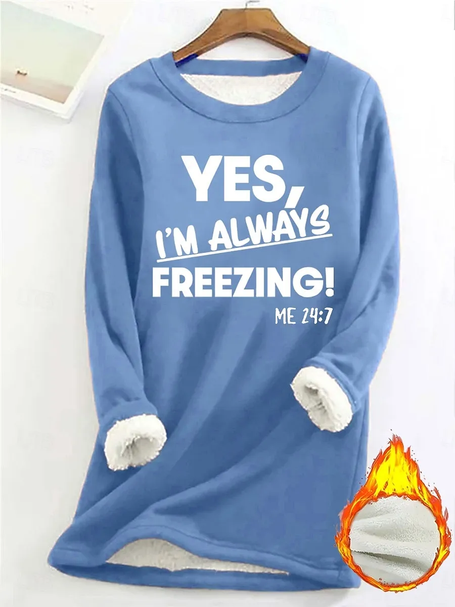 Women's Pullover Sweatshirt Graphic Letter Warm Casual Fuzzy Long Sleeve Crew Neck Round Neck Regular Tops Street Casual Black Yellow Pink Dark Pink Red Spring Fall Winter