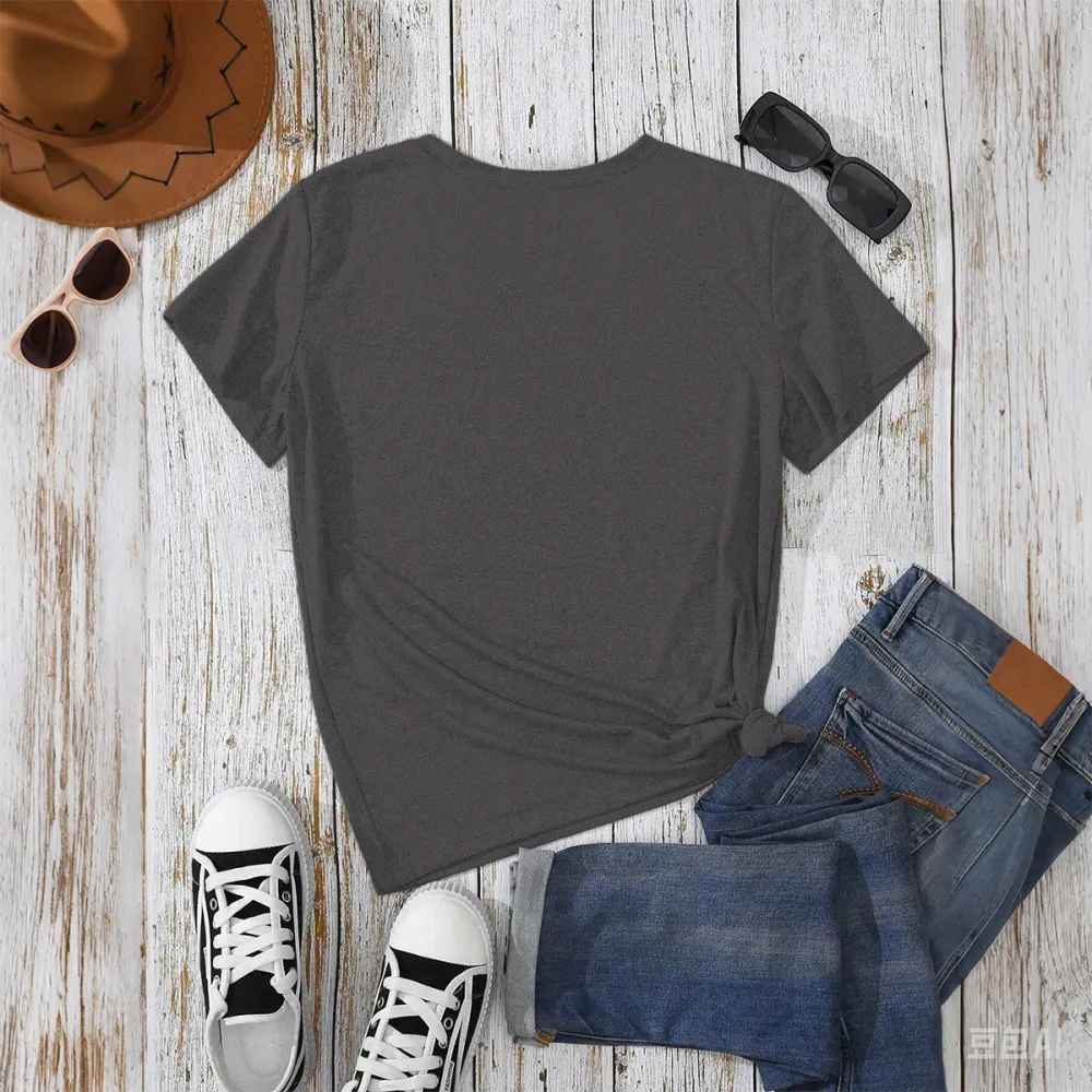 My Favorite Baseball Players Calls Me Mom Printed Round Neck Short Sleeve T-Shirt