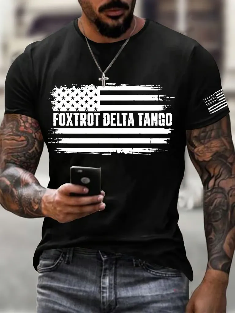 Men'S Foxtrot Delta Tango Print T-Shirt