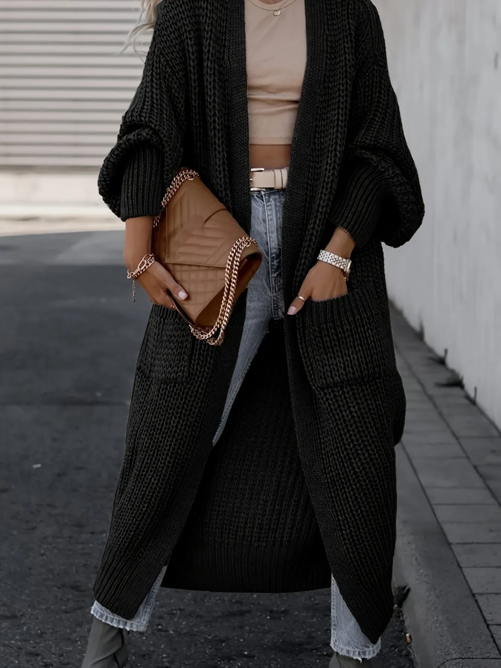 Cozy Long Sleeve Open Front Cardigan Sweater - Soft, Casual, and Versatile for Fall and Winter - Women's Long Length Clothing for Everyday Wear
