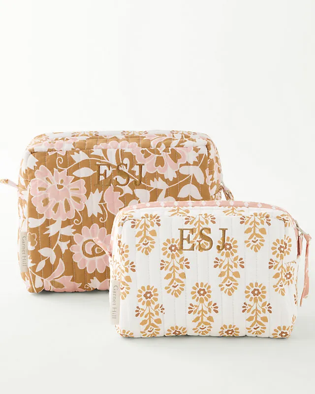 Quilted Cosmetic Bags - Set of 2