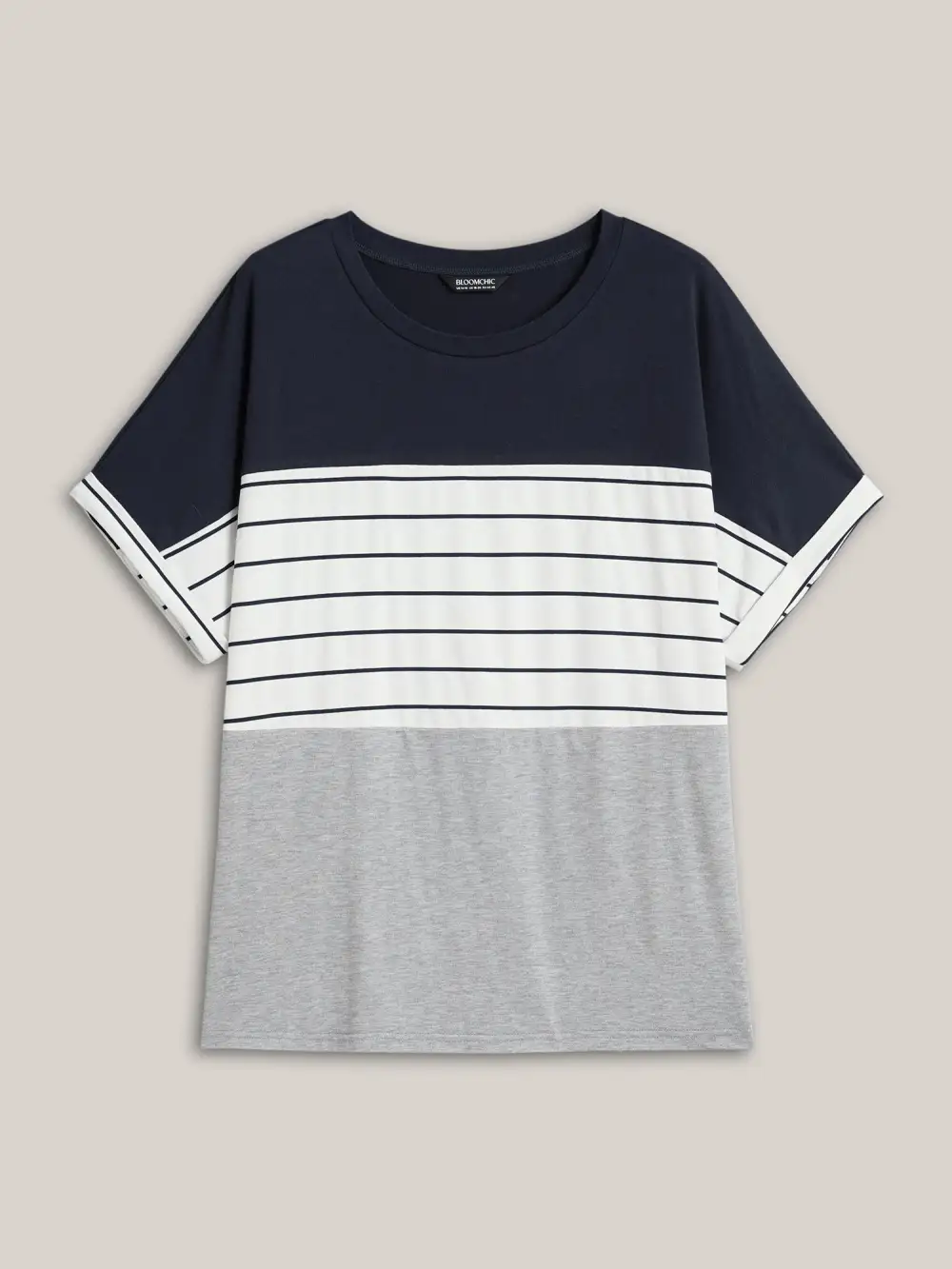 Color-Block Stretchy Stripes T-Shirt