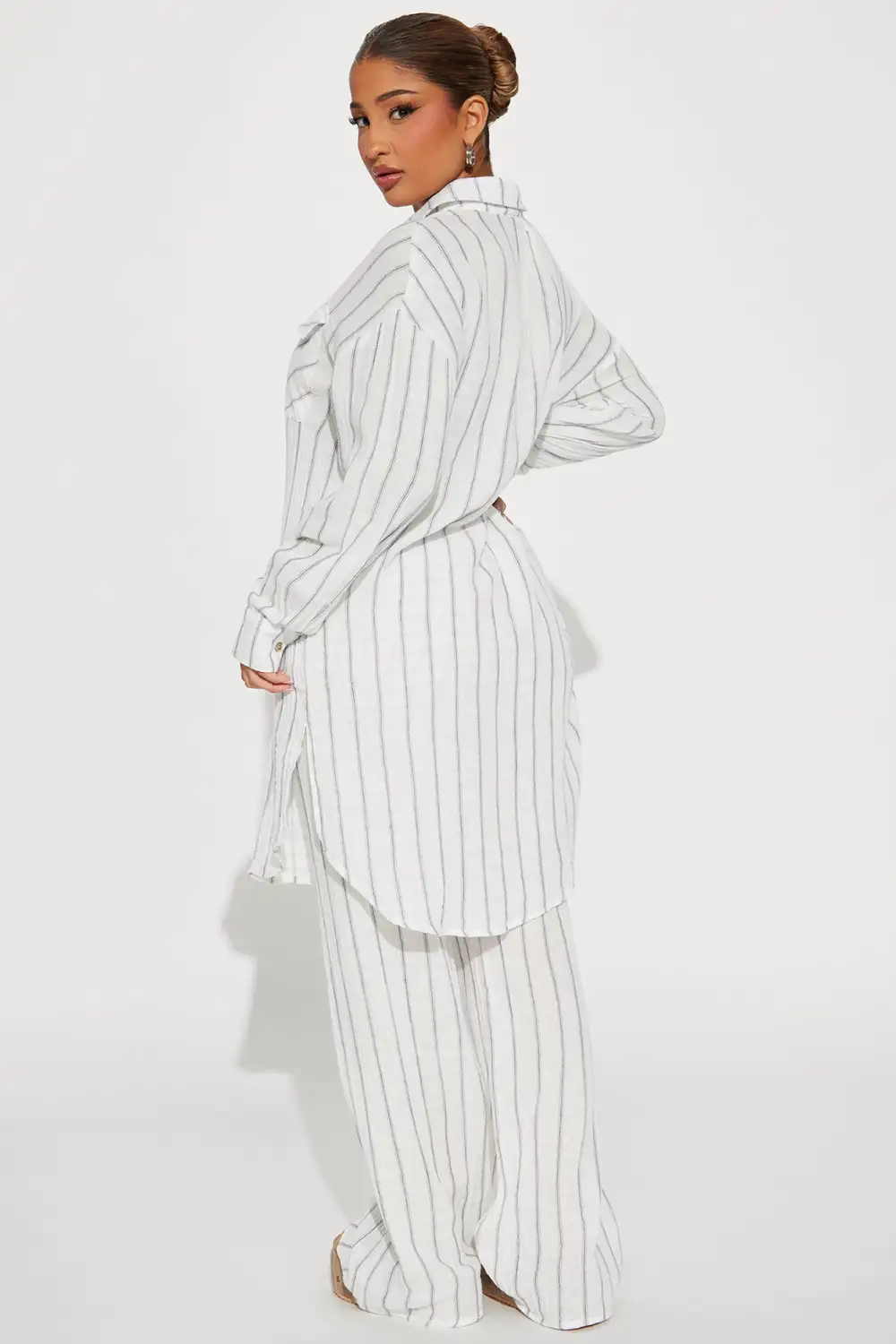The Perfect Striped Pant Set - White/combo