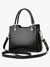 Women's Burgundy Handbag with Embossed Pattern and Pearl Leaf Charm – Stylish Shoulder and Tote Bag for Office, Daily, and Evening Use