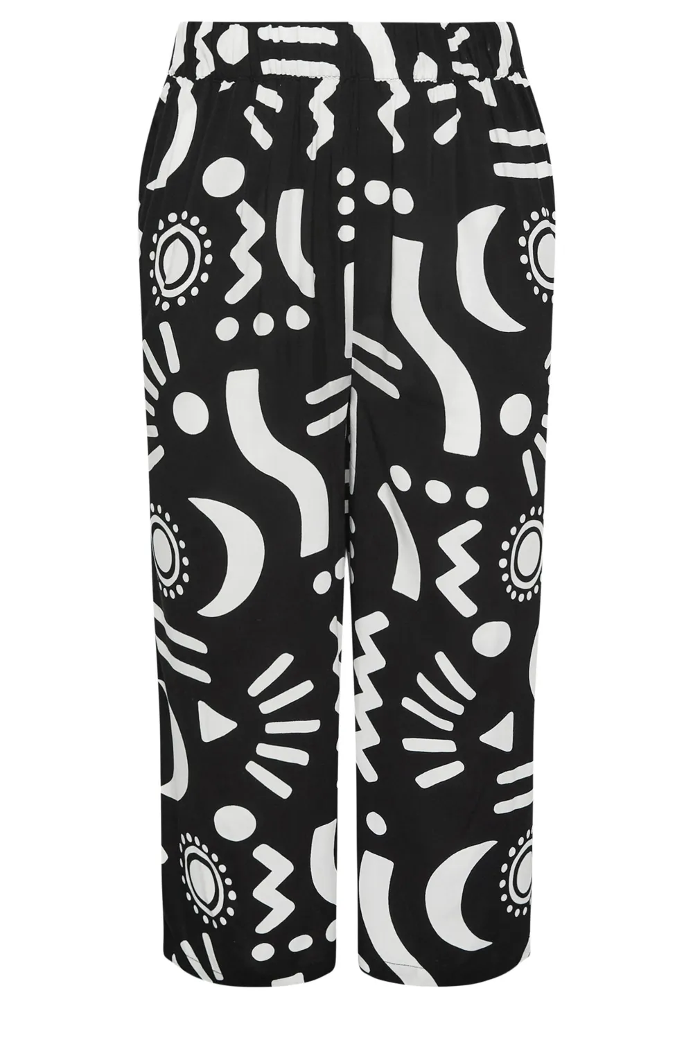 YOURS Curve Green Leaf Print Cropped Trousers