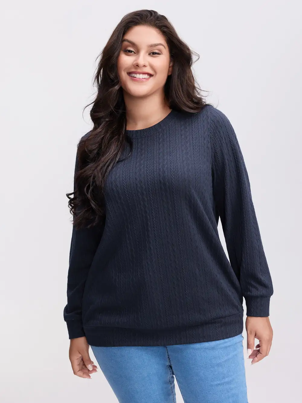 Textured Bowknot Color Contrast Sweatshirt