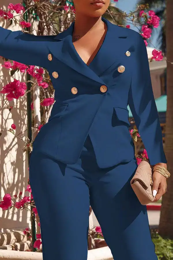  Modern Double Breasted Pant Suit