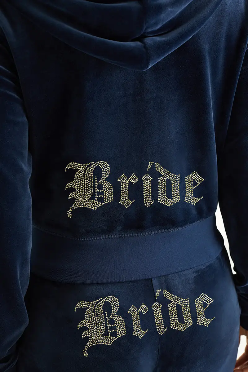 Bride Big Bling Velour Hoodie