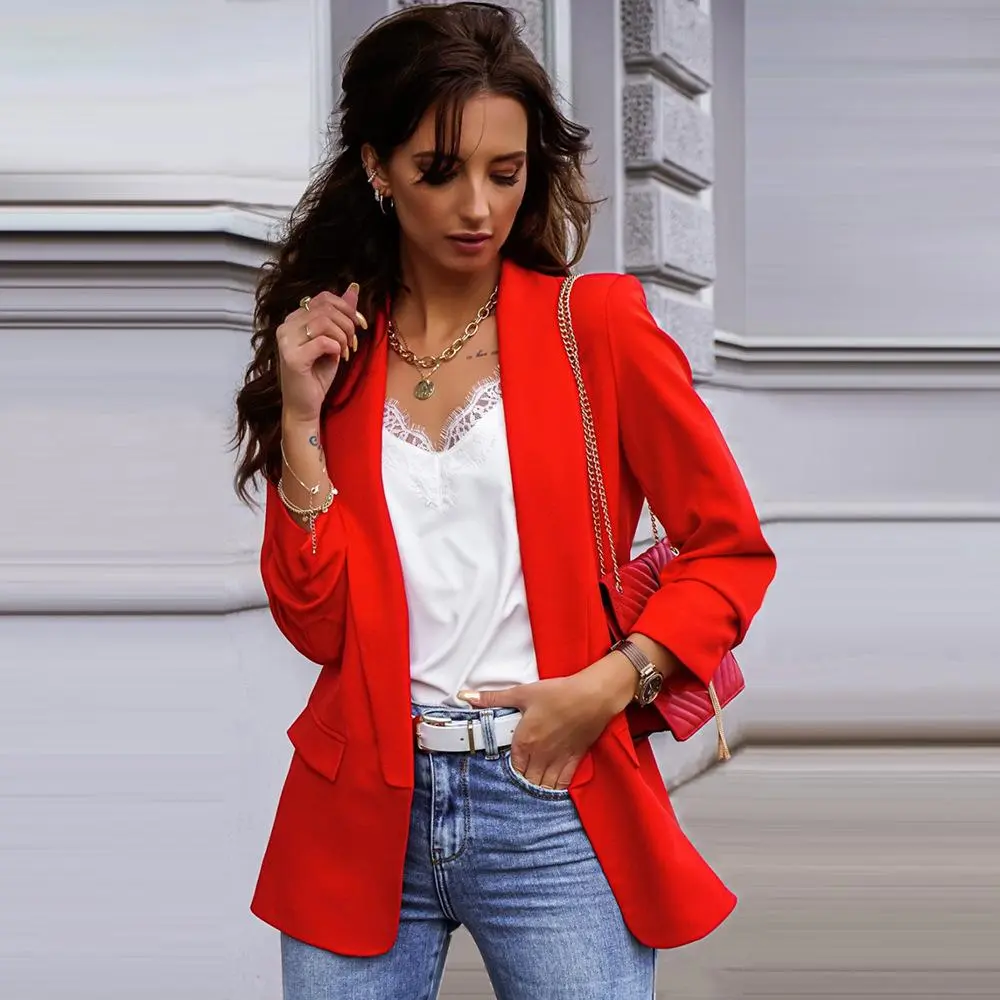 Casual Solid Color Slim Coats