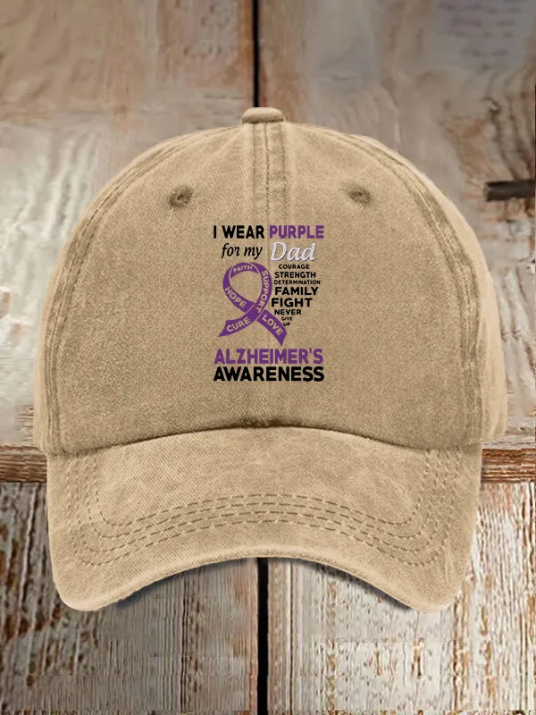I Wear Purple For My Dad Alzheimer'S Awareness Baseball Caps