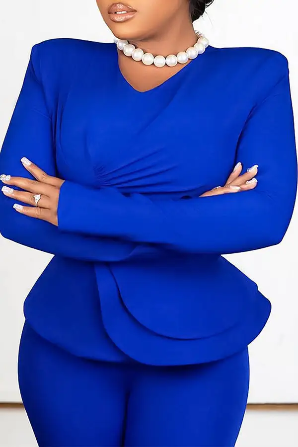  Glamorous Layered Peplum Pant Suit