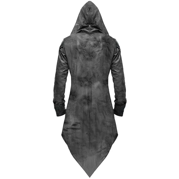 Gothic Hooded Jacket Coat Black Dieselpunk Assassins Creed