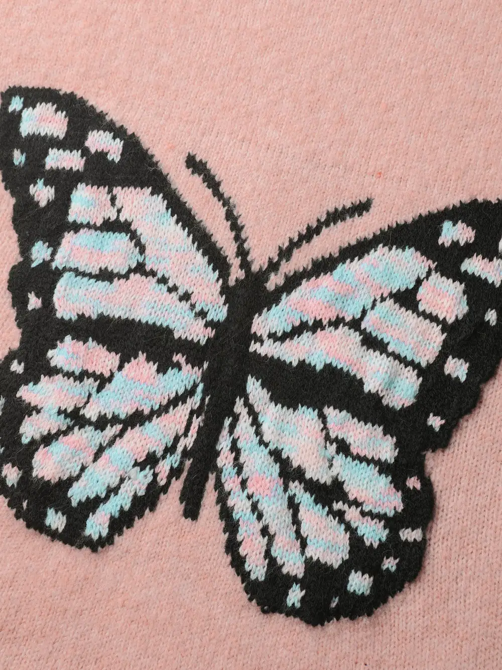 Butterfly Pattern Jacquard Pullover
