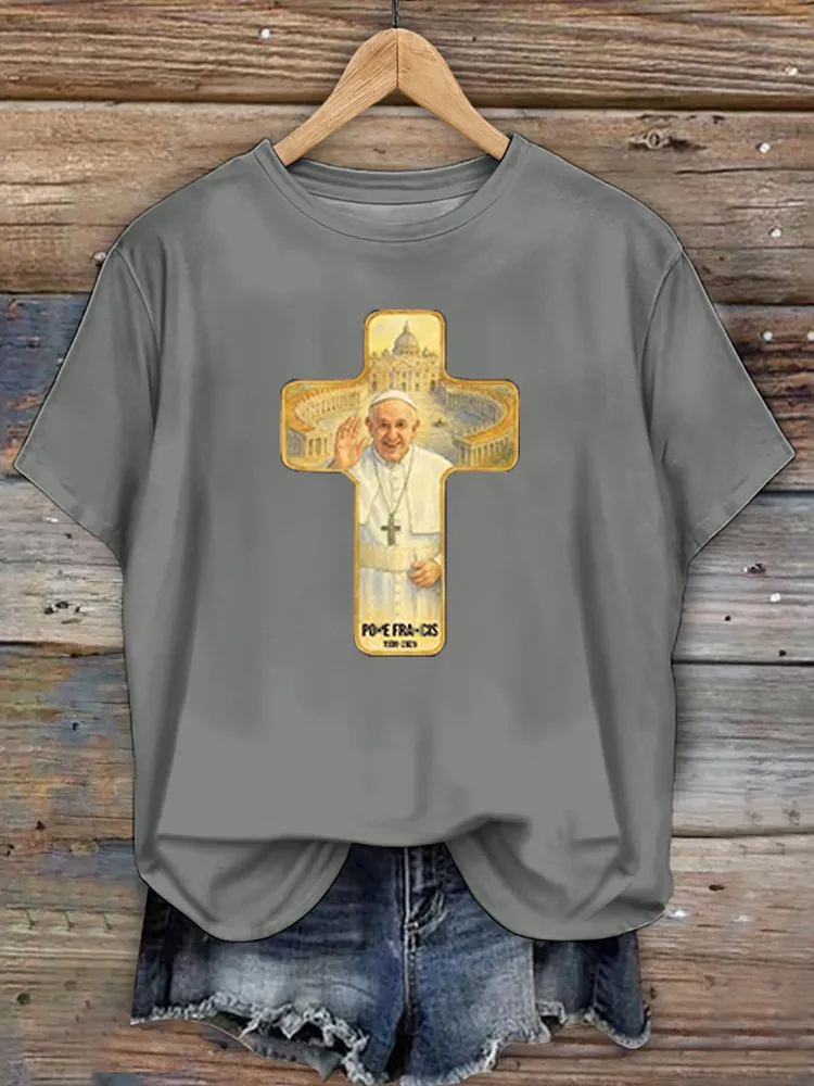 Women's Rip 1936-2025 Print Short Sleeve Round Neck Cotton T-Shirt