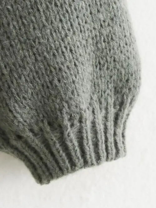 Exposed Seam Round Neck Long Sleeve Sweater AC