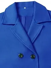 Women's Winter Coat Coat Cloak / Capes Windproof Warm Pocket Casual Street Style Plain Vacation Work Street Daily Wear Single Breasted Turndown Loose Fit Long Sleeve Outerwear Red Blue Green Fall