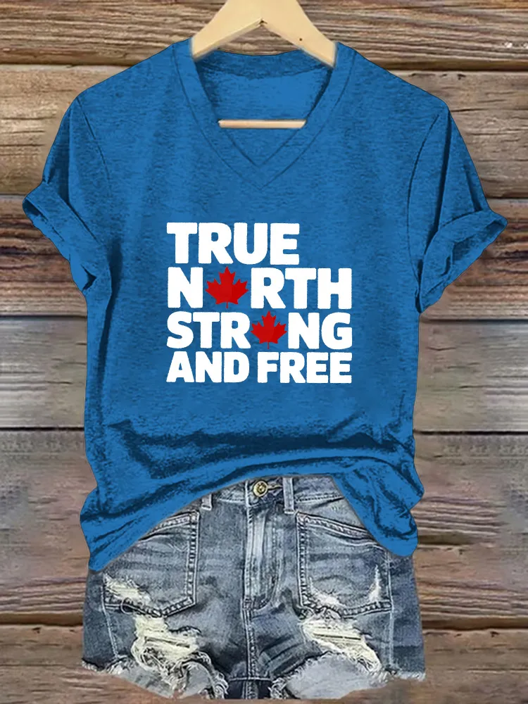 Women'S True North Strong And Free T-Shirt