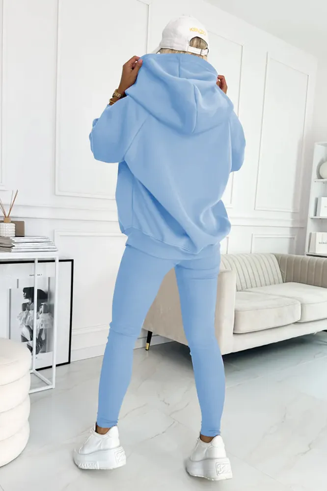 Women's casual fashion vest & hooded sweatshirt and slim pants three-piece set