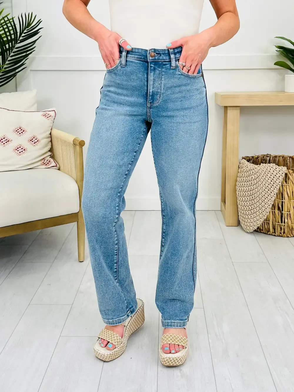 Judy Blue Don't Be Late Straight Leg Jeans