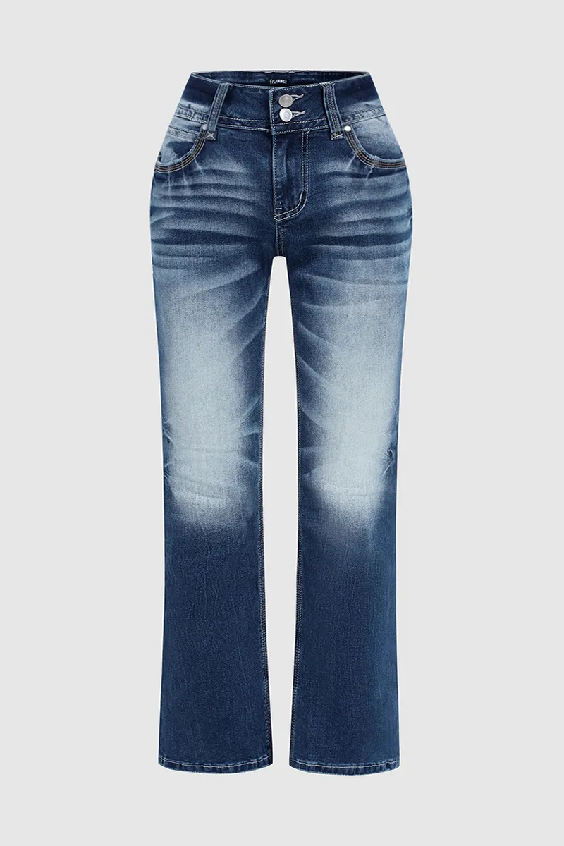 90s Vintage Slant Pocket Bootcut Jeans