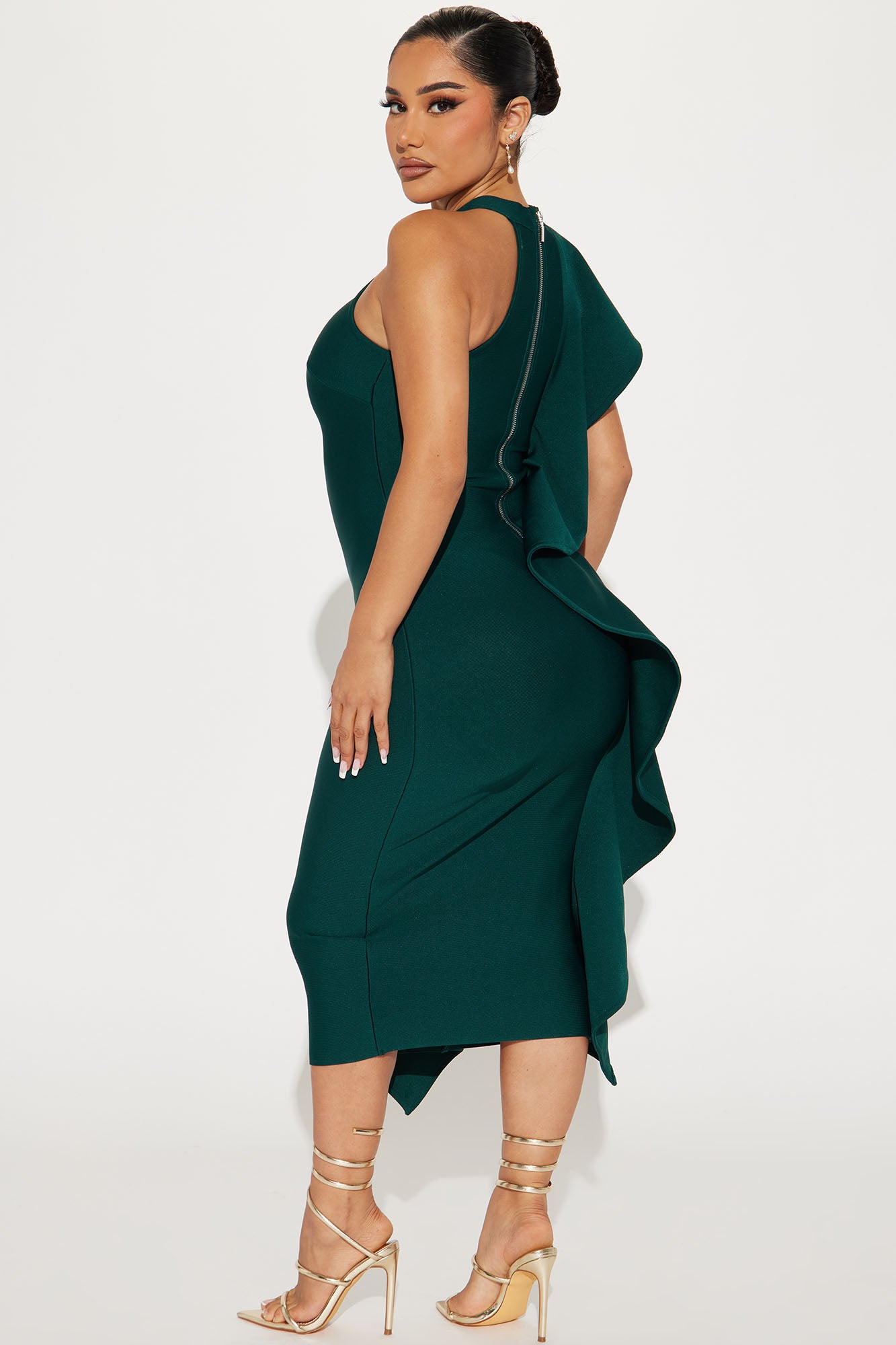 Raylin Bandage Midi Dress - Hunter