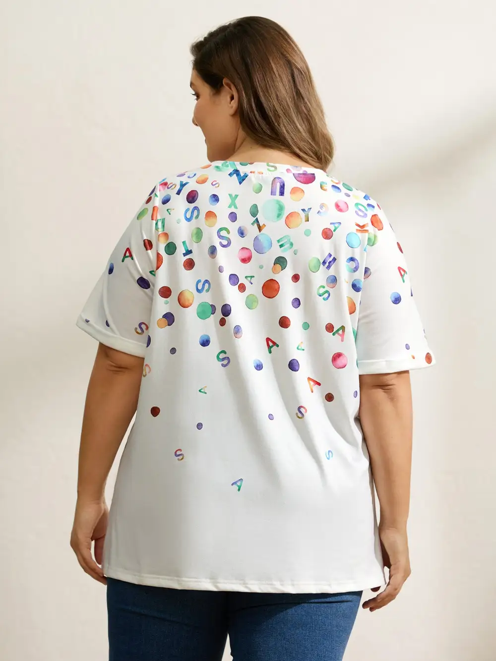 Alphabets Party Round Neck T-Shirt