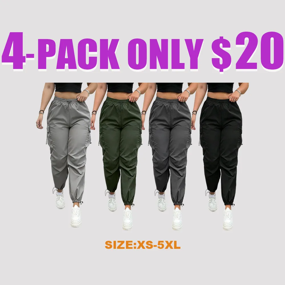 Women’s Drawstring Cargo Pants – Casual Fall & Winter Trousers