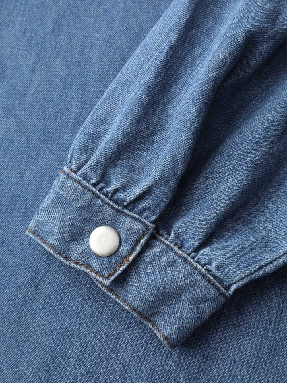 Adjustable Tie Collar Denim Top