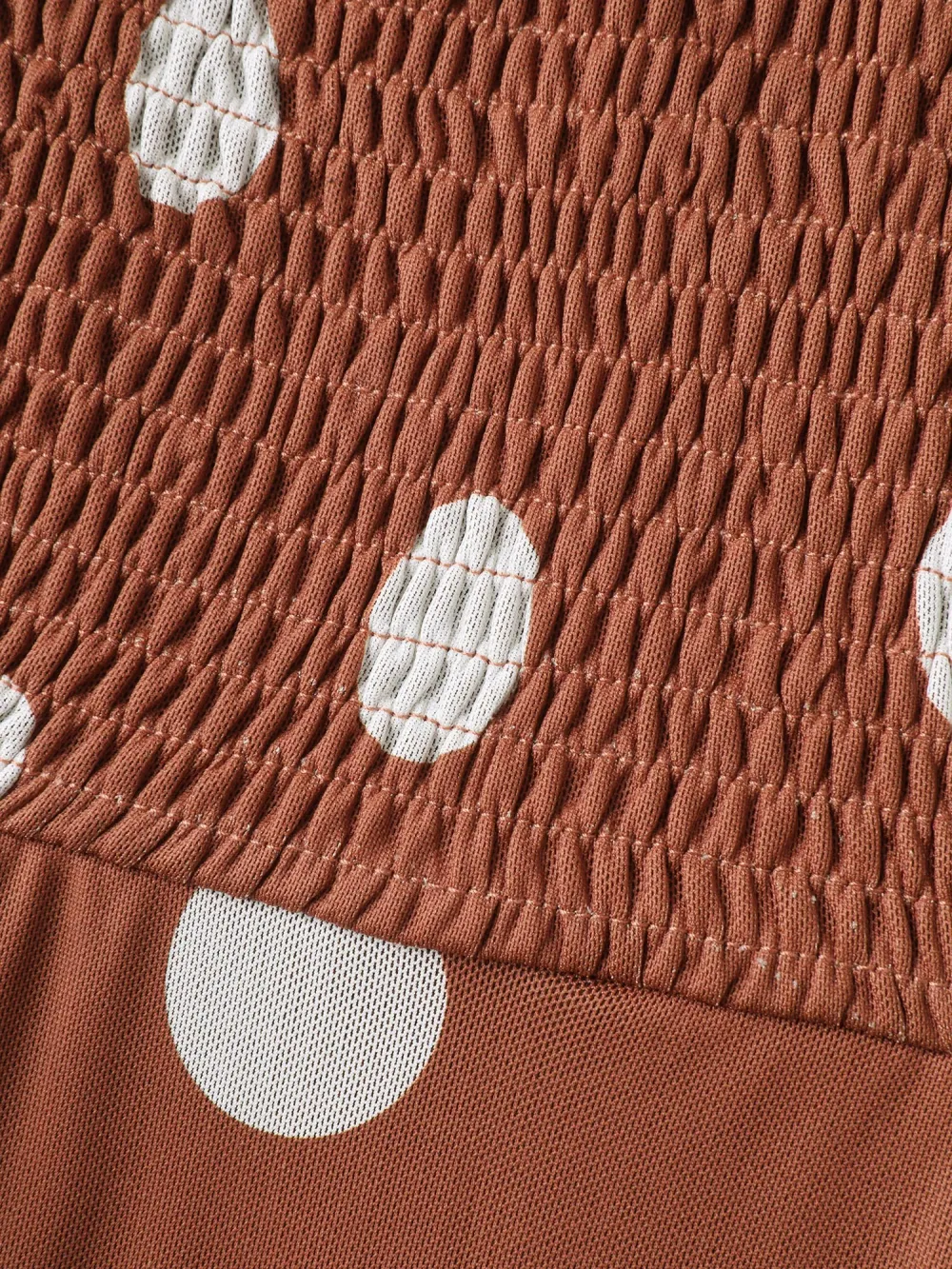 Polka Dots Shirred Bust Ease Midi Dress