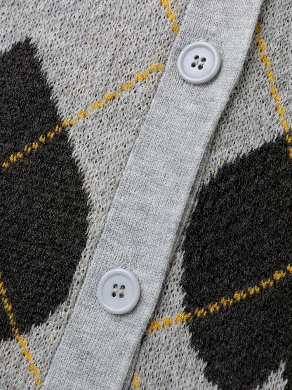 Cozy Hearts Jacquard Pattern Pockets Knit Cardigan