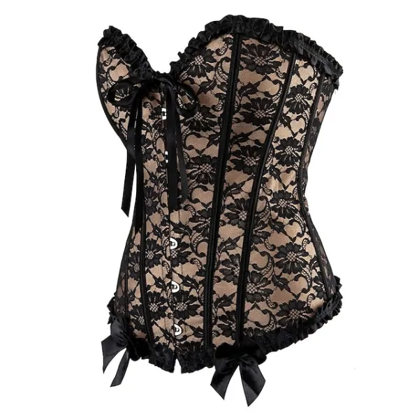 Corset Women's Plus Size Corsets Country Bavarian Overbust Corset Stylish Tummy Control Push Up Lace Solid Colored Solid Color Hook & Eye Lace Up Nylon POLY Christmas Halloween Wedding Party Birthday