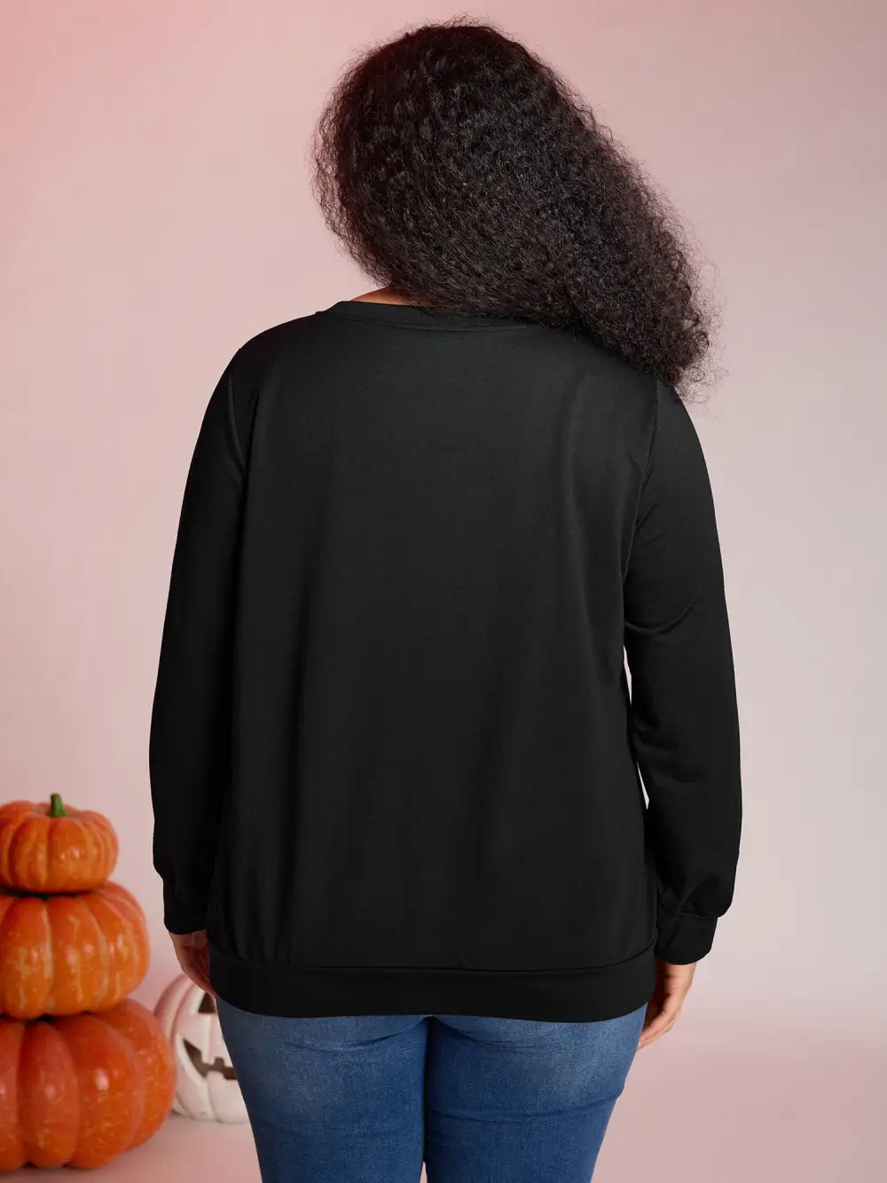 Happy Ghost Sequin Embroidery Sweatshirt