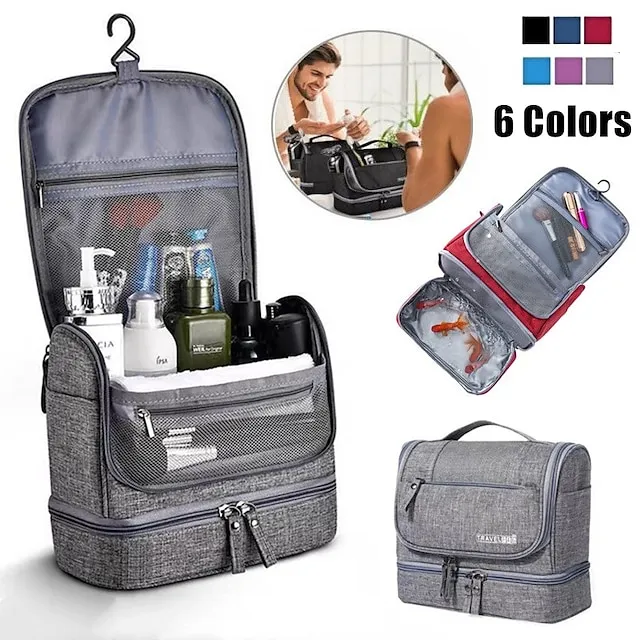 Makeup Bag Women Bags Men Large Waterproof Nylon Travel Cosmetic Bag Organizer Case Necessary Dry And Wet Separation Bag Wash