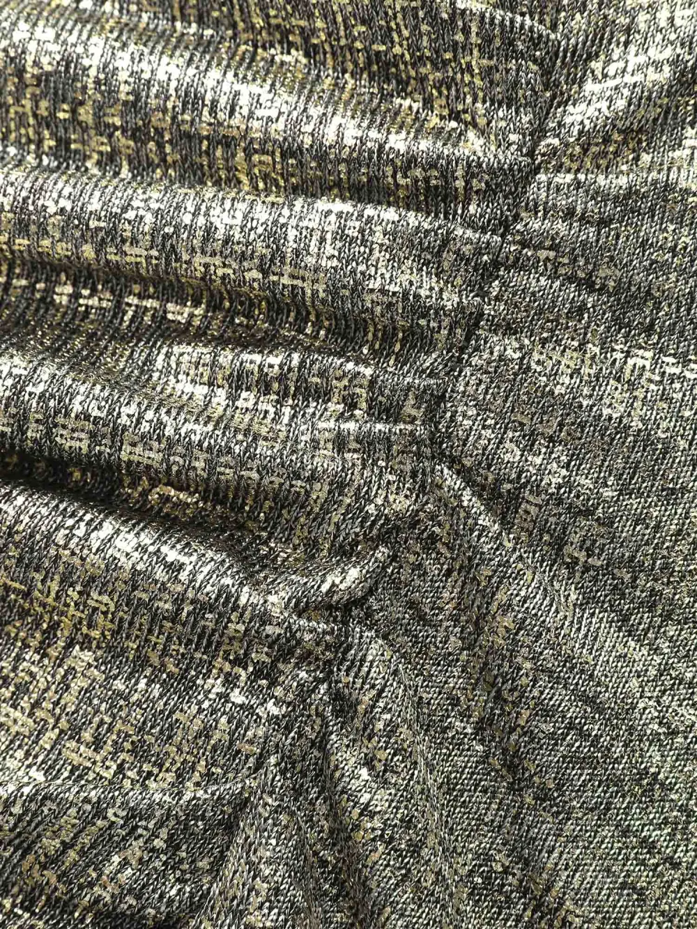 Gold Stamp Shimmery Cowl Neck Top